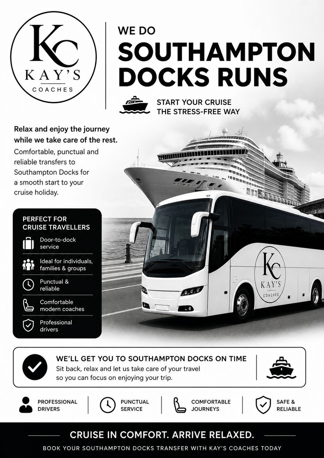 Long-distance touring coach for UK and European trips